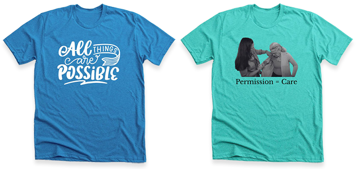 Snow Approach T-Shirts in blue and turquoise