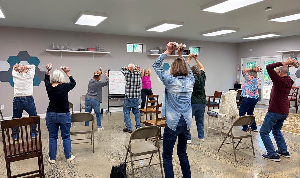 Photo of people at an exercise class