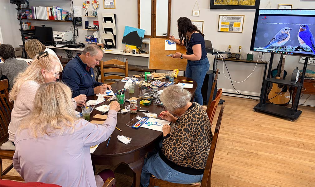 Photo of people doing arts and crafts