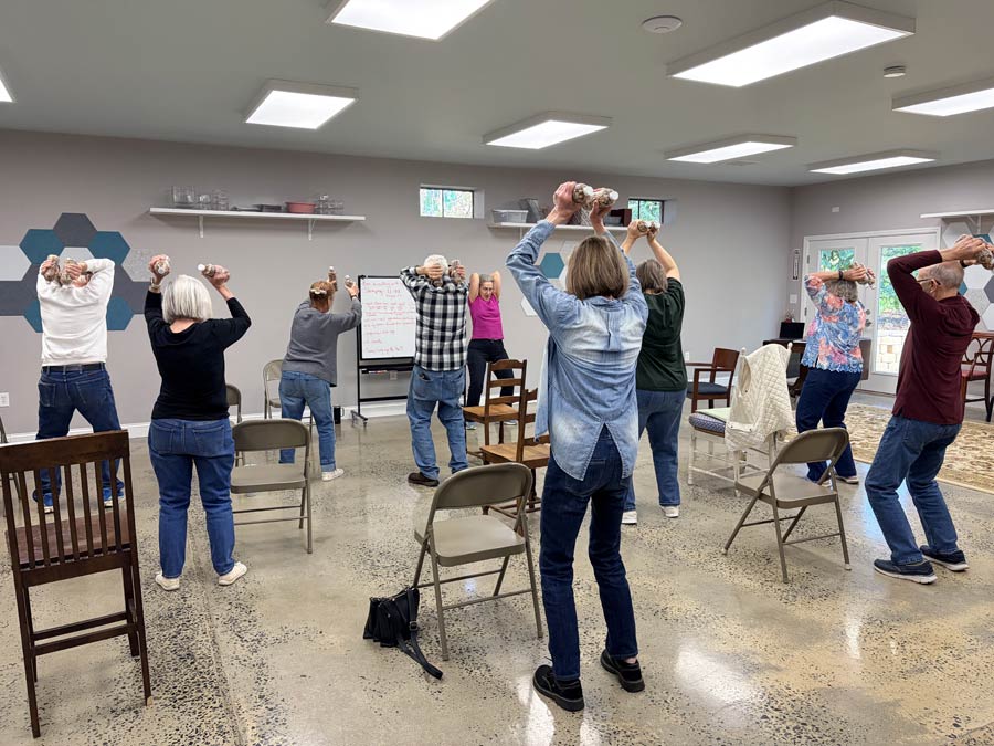 Photo of people at an exercise class