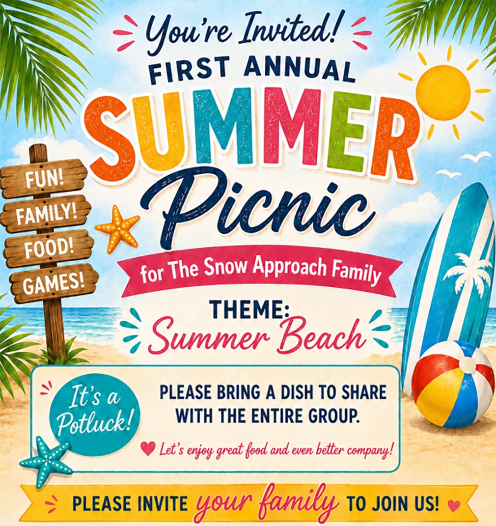 Graphic showing beach scene with summer picnic details